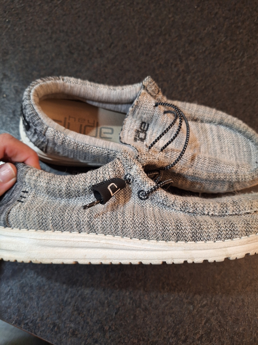 Hey Dude Grey Knit Slip-On Loafers